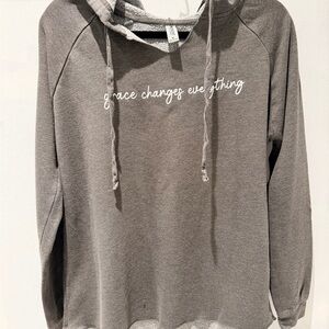 Gray Women's Hoodie with Inspirational Quote